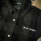 GREY AND BLACK EMBROIDERED CHECK SHIRT