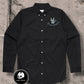 BLACK DENIM EMBROIDERED SHIRT