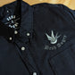 BLACK DENIM EMBROIDERED SHIRT