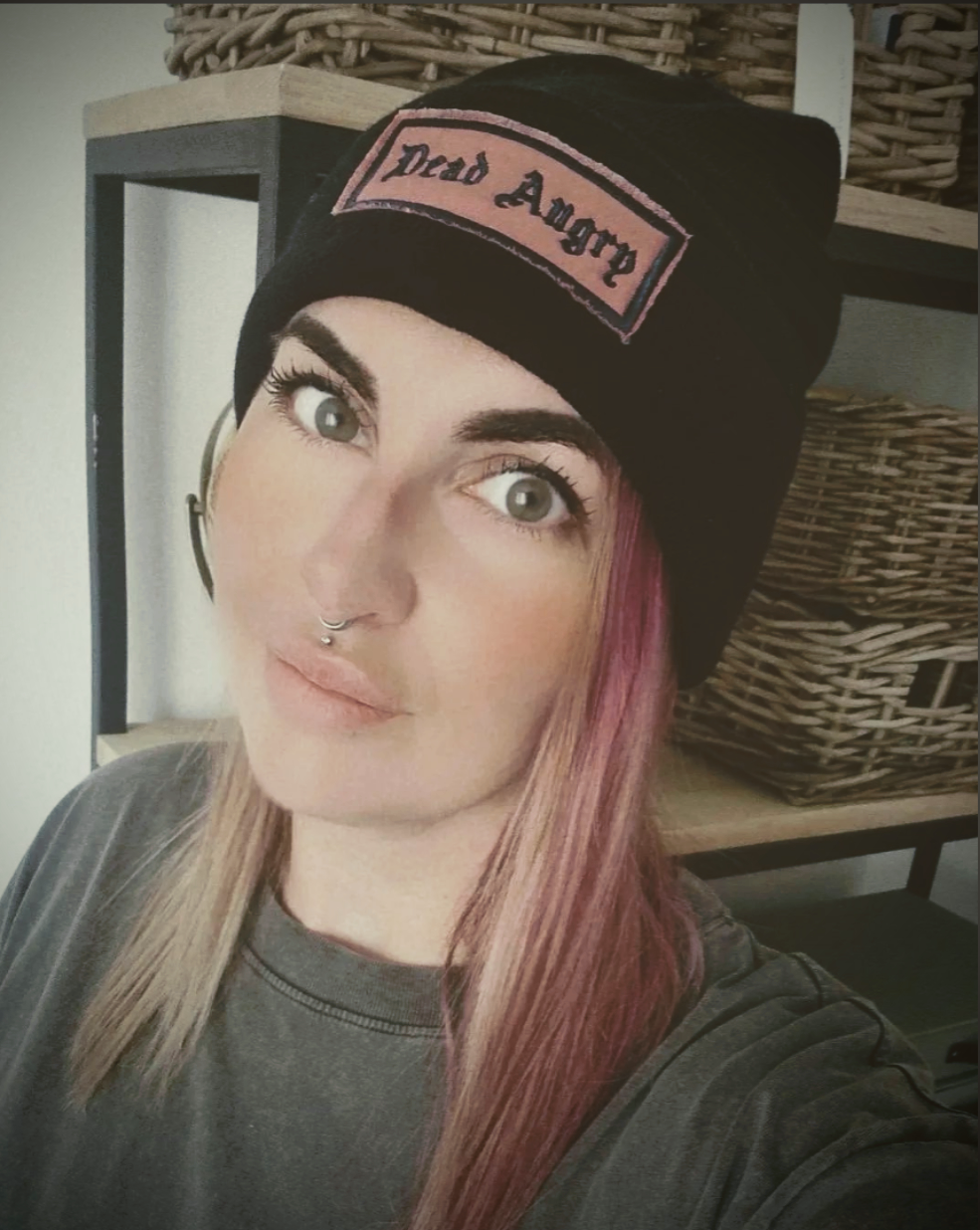 DEAD ANGRY PINK PATCH BEANIE