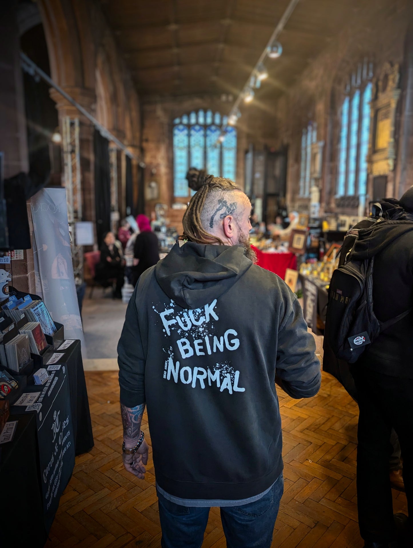 FUCK BEING NORMAL HEAVY ZIP FADED HOODY