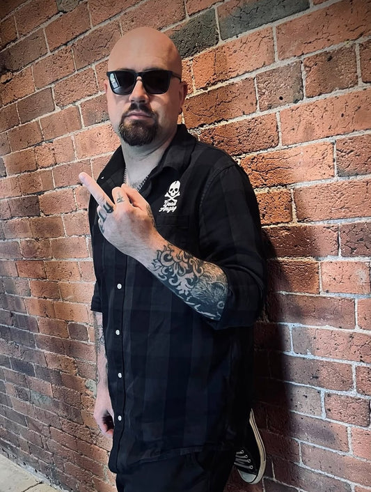 GREY AND BLACK CHECK SHIRT